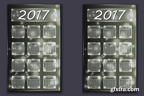 Collection of calendar of 2017 banner flyer in different colors 25 EPS