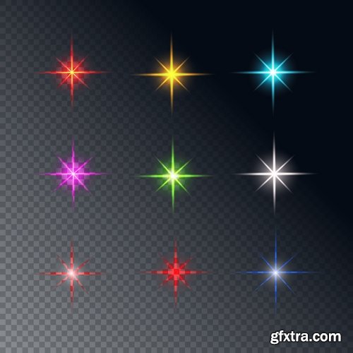 Collection of the flash light effect background is a festive background fire icon 25 EPS