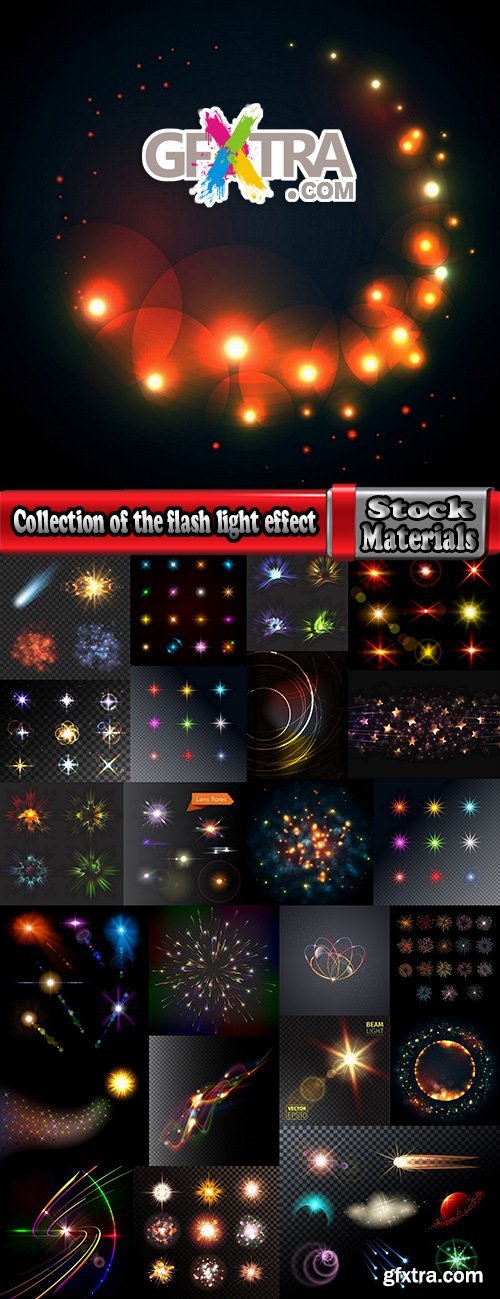 Collection of the flash light effect background is a festive background fire icon 25 EPS