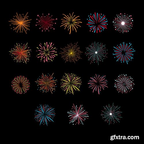 Collection of the flash light effect background is a festive background fire icon 25 EPS