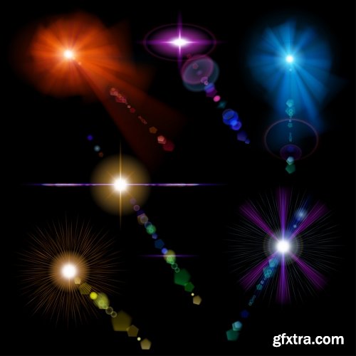 Collection of the flash light effect background is a festive background fire icon 25 EPS