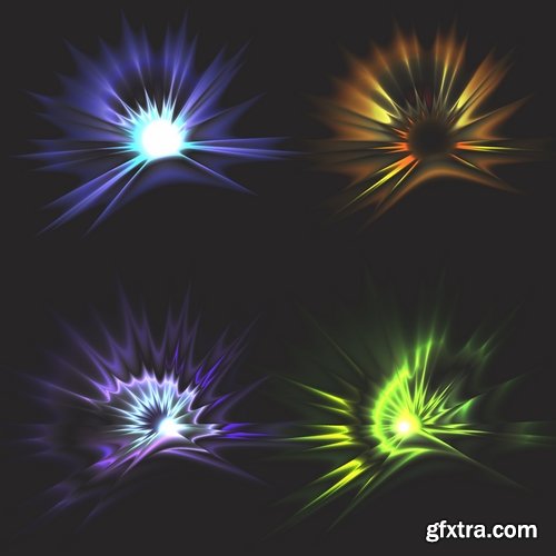 Collection of the flash light effect background is a festive background fire icon 25 EPS