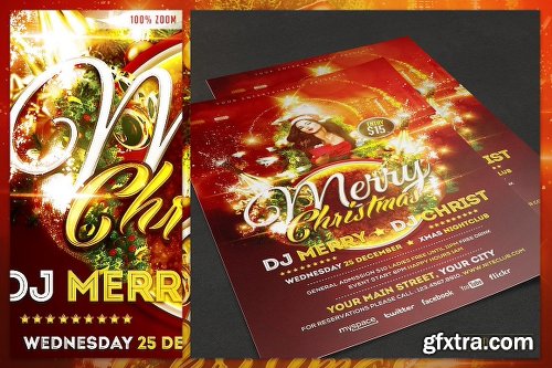 CreativeMarket Merry Christmas Flyer Template 1101673