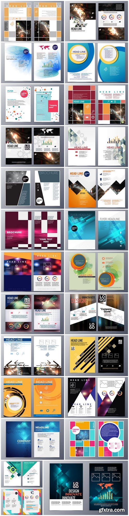 Corporate Templates of Brochures 18 - 25xEPS Vector Stock