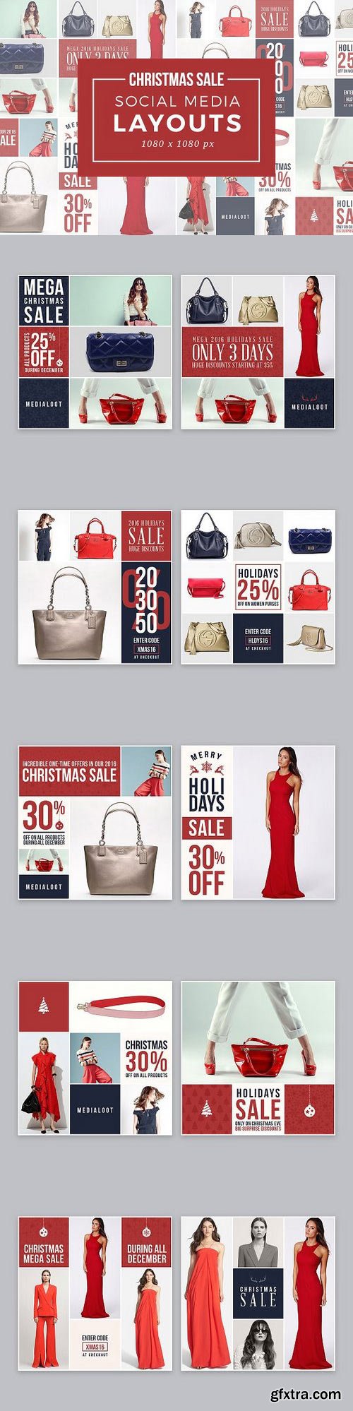 CM - Christmas Sale Social Media Layouts 1097591