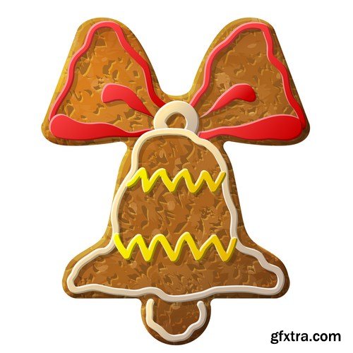 Gingerbread Christmas - Holiday cookie, 25xEPS Vector Stock