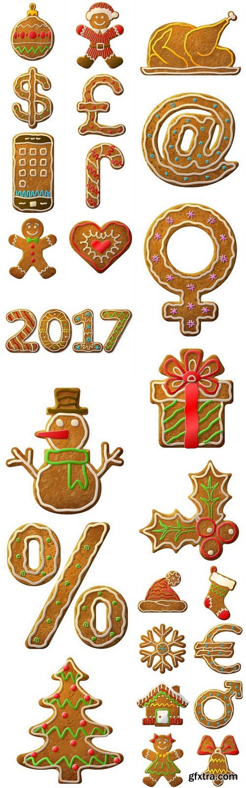 Gingerbread Christmas - Holiday cookie, 25xEPS Vector Stock