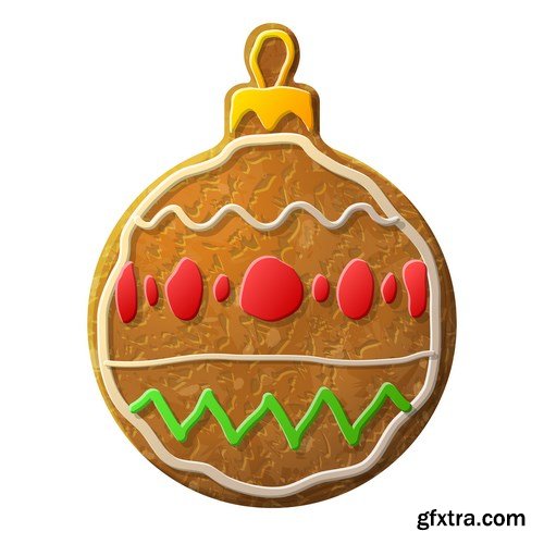 Gingerbread Christmas - Holiday cookie, 25xEPS Vector Stock