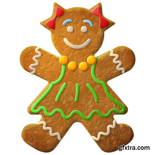 Gingerbread Christmas - Holiday cookie, 25xEPS Vector Stock