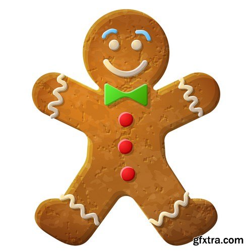 Gingerbread Christmas - Holiday cookie, 25xEPS Vector Stock