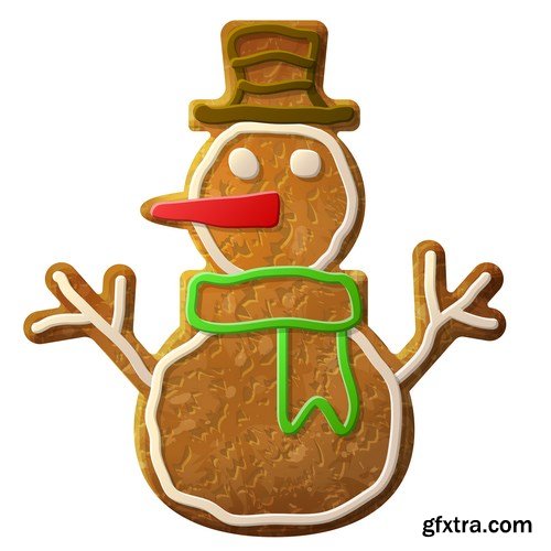 Gingerbread Christmas - Holiday cookie, 25xEPS Vector Stock