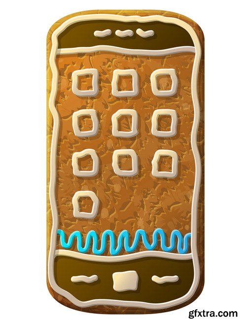 Gingerbread Christmas - Holiday cookie, 25xEPS Vector Stock