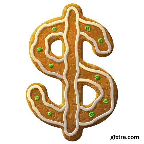 Gingerbread Christmas - Holiday cookie, 25xEPS Vector Stock