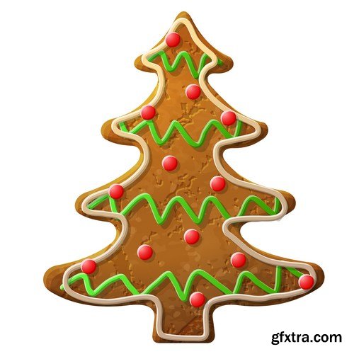 Gingerbread Christmas - Holiday cookie, 25xEPS Vector Stock