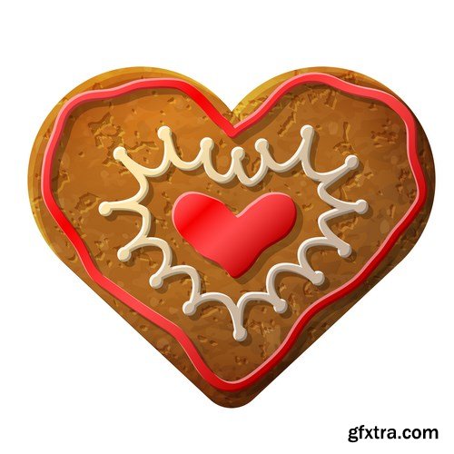 Gingerbread Christmas - Holiday cookie, 25xEPS Vector Stock