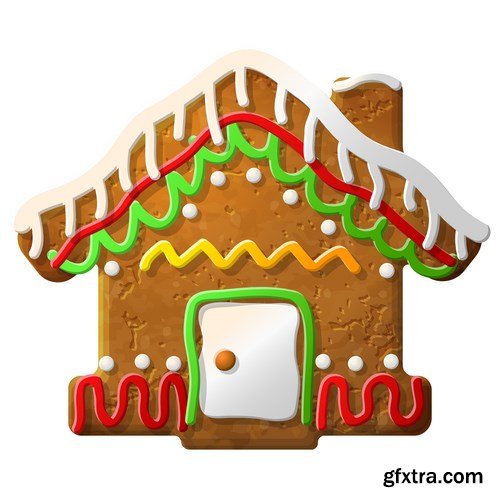 Gingerbread Christmas - Holiday cookie, 25xEPS Vector Stock