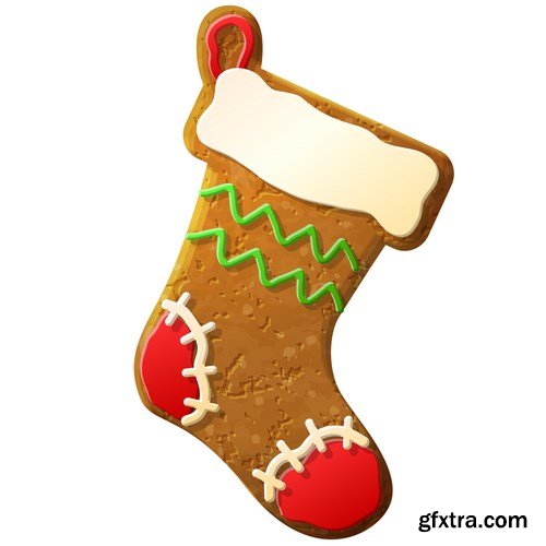 Gingerbread Christmas - Holiday cookie, 25xEPS Vector Stock