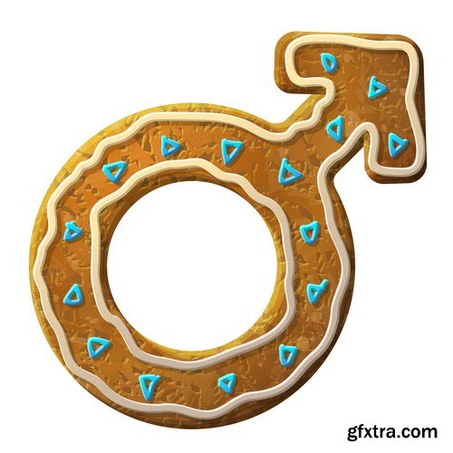 Gingerbread Christmas - Holiday cookie, 25xEPS Vector Stock