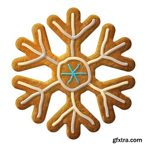 Gingerbread Christmas - Holiday cookie, 25xEPS Vector Stock