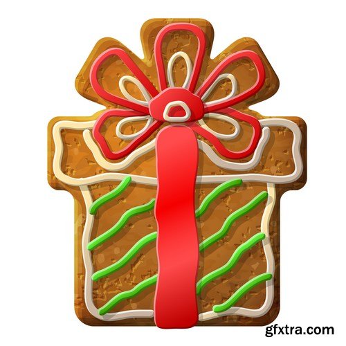 Gingerbread Christmas - Holiday cookie, 25xEPS Vector Stock