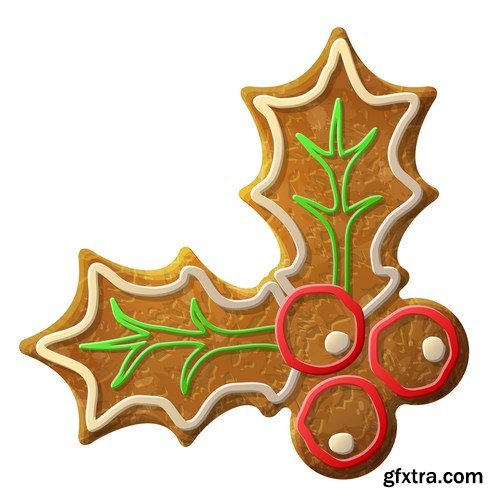 Gingerbread Christmas - Holiday cookie, 25xEPS Vector Stock