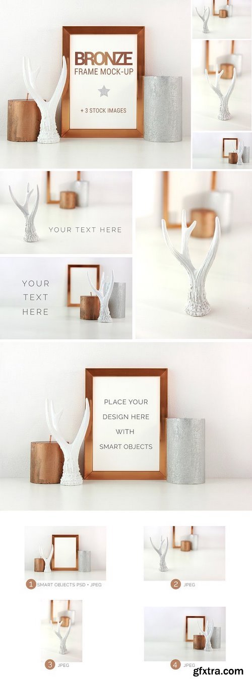 CM - Bronze frame mockup + stock photos 1105666