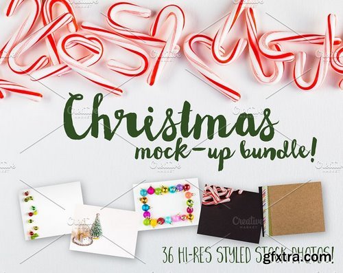 CM - Christmas Stock Photo Mockup Bundle 1064911