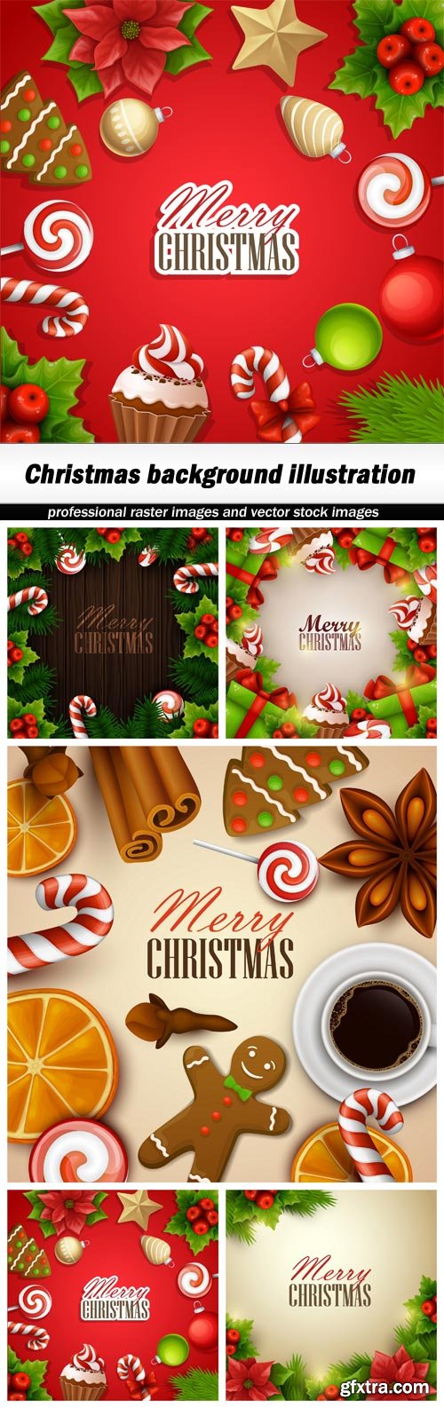 Christmas background illustration - 5 EPS