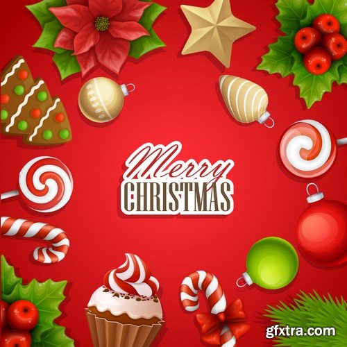 Christmas background illustration - 5 EPS