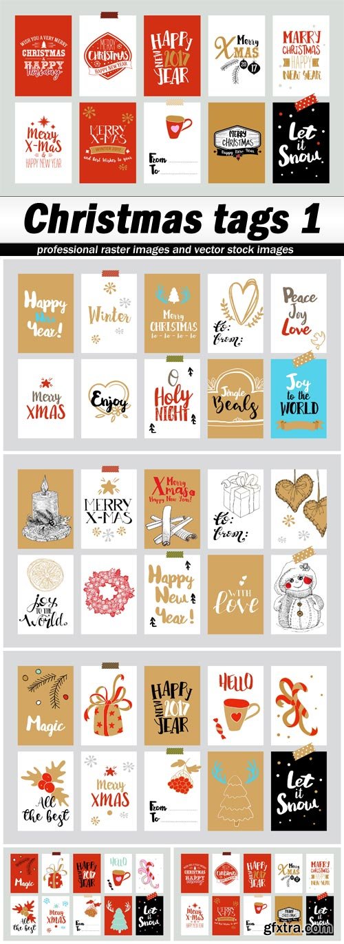 Christmas tags 1 - 5 EPS