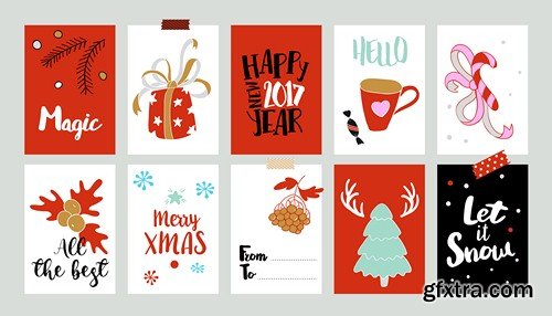 Christmas tags 1 - 5 EPS