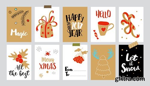 Christmas tags 1 - 5 EPS