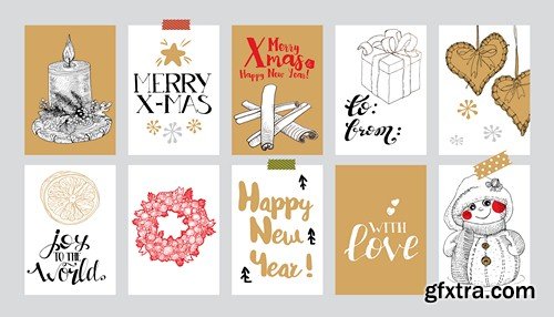 Christmas tags 1 - 5 EPS