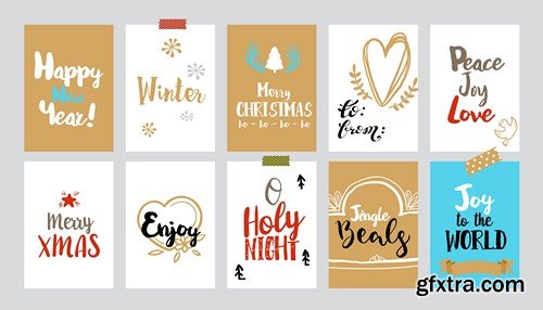 Christmas tags 1 - 5 EPS