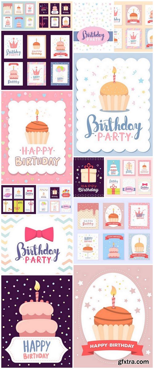 Vector Set Of Colorful Illustration - 15 EPS