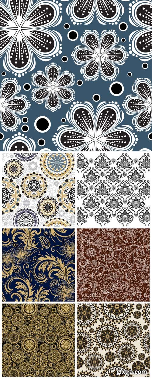 Vector seamless texture with floral patterns