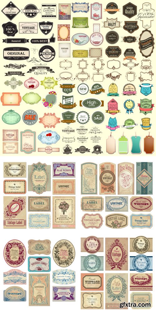 Vintage vector labels