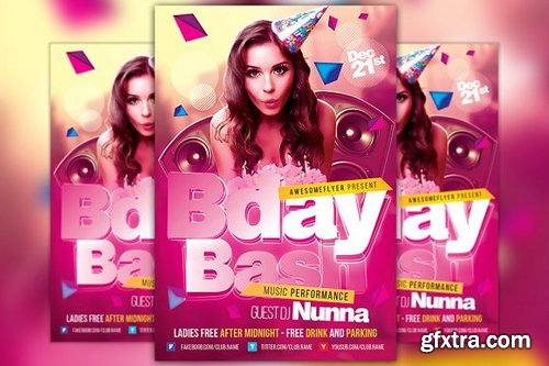 CM - Bday Bash Flyer Template 1099360