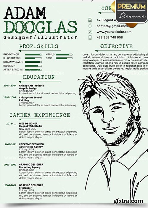 Sketch Resume V7 CV PSD Templates