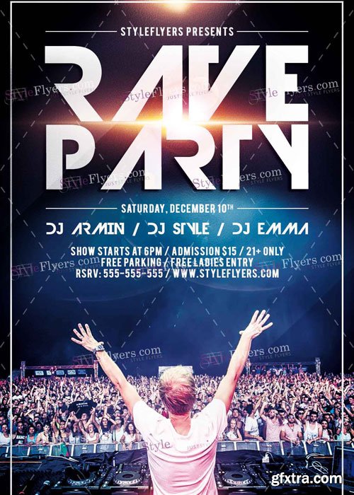 Rave Party V7 PSD Flyer Template