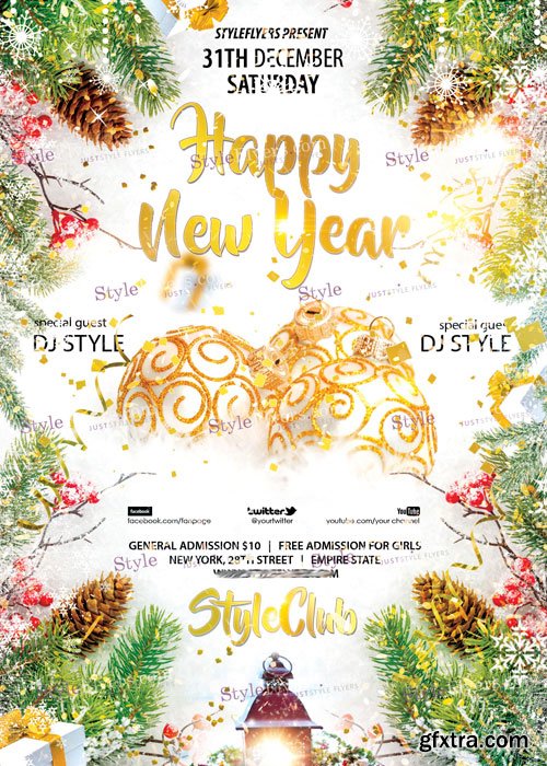 Happy New Year V27 PSD Flyer Template