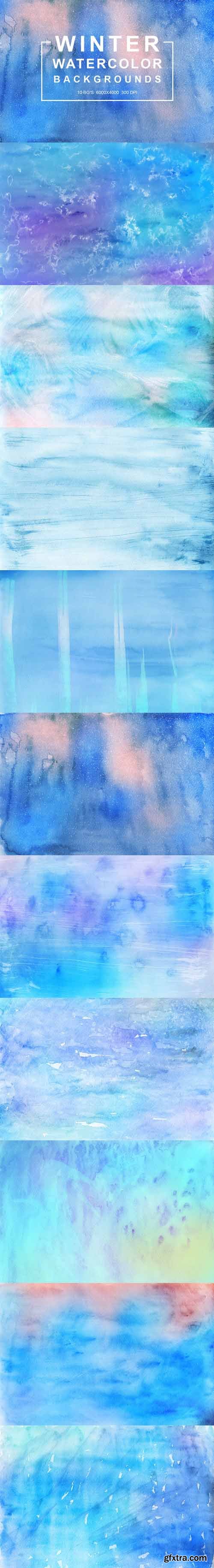 Winter Watercolor Backgrounds Vol.1