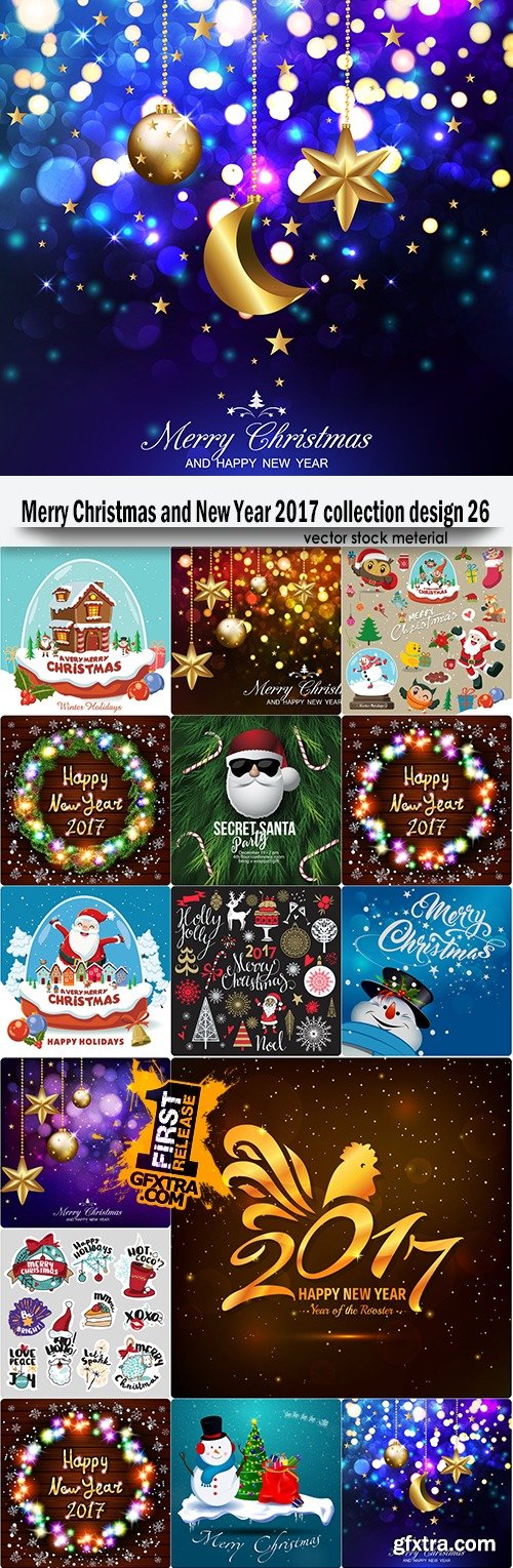 Merry Christmas and New Year collection design 26