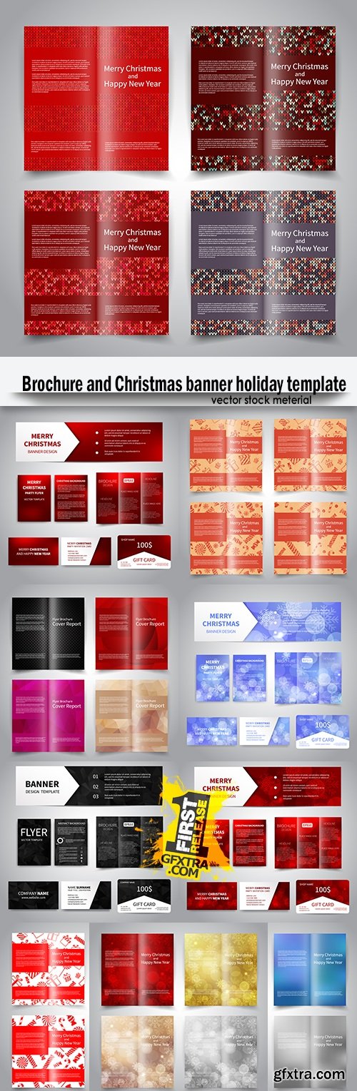 Brochure and Christmas banner holiday template