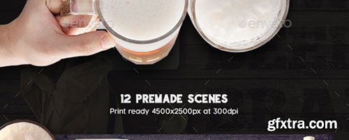 Graphicriver Beer & Bar Mockup & Hero Images Scene Generator 13386731