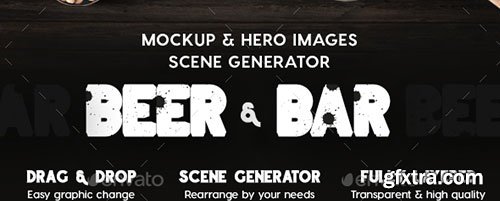 Graphicriver Beer & Bar Mockup & Hero Images Scene Generator 13386731