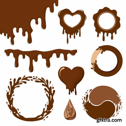 Collection of vegetable fruit sugar chocolate wheat logo sticker frame border card 25 EPS