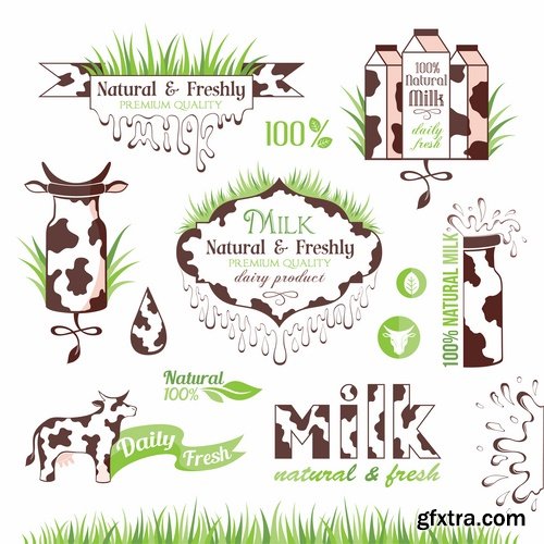 Collection of vegetable fruit sugar chocolate wheat logo sticker frame border card 25 EPS