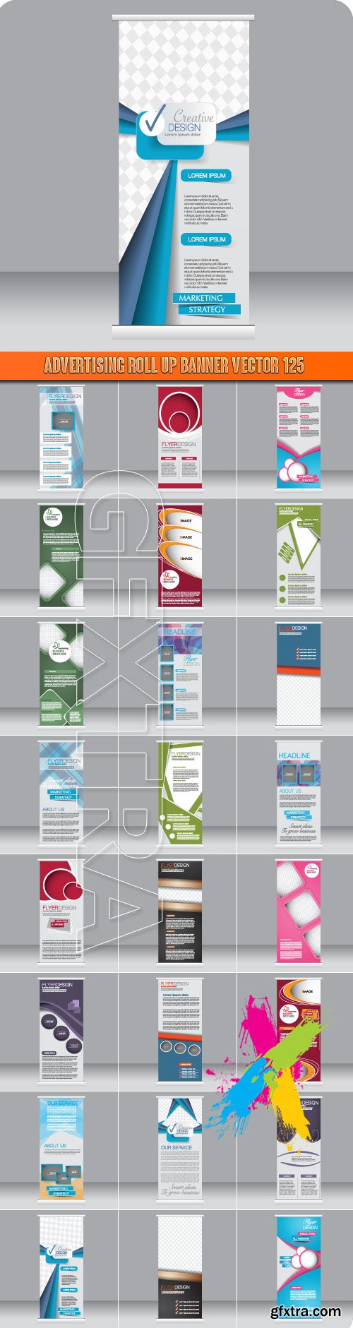 Advertising Roll up banner vector 125