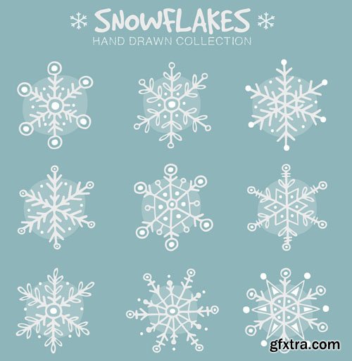 10 Christmas & New Year SnowFlakes Vector (AI/EPS)